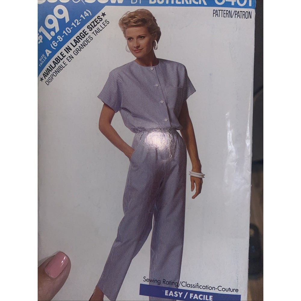 Vintage Butterick Jumper Romper Sewing Pattern 6401 Cut To A Size 14 Sizes 6-14